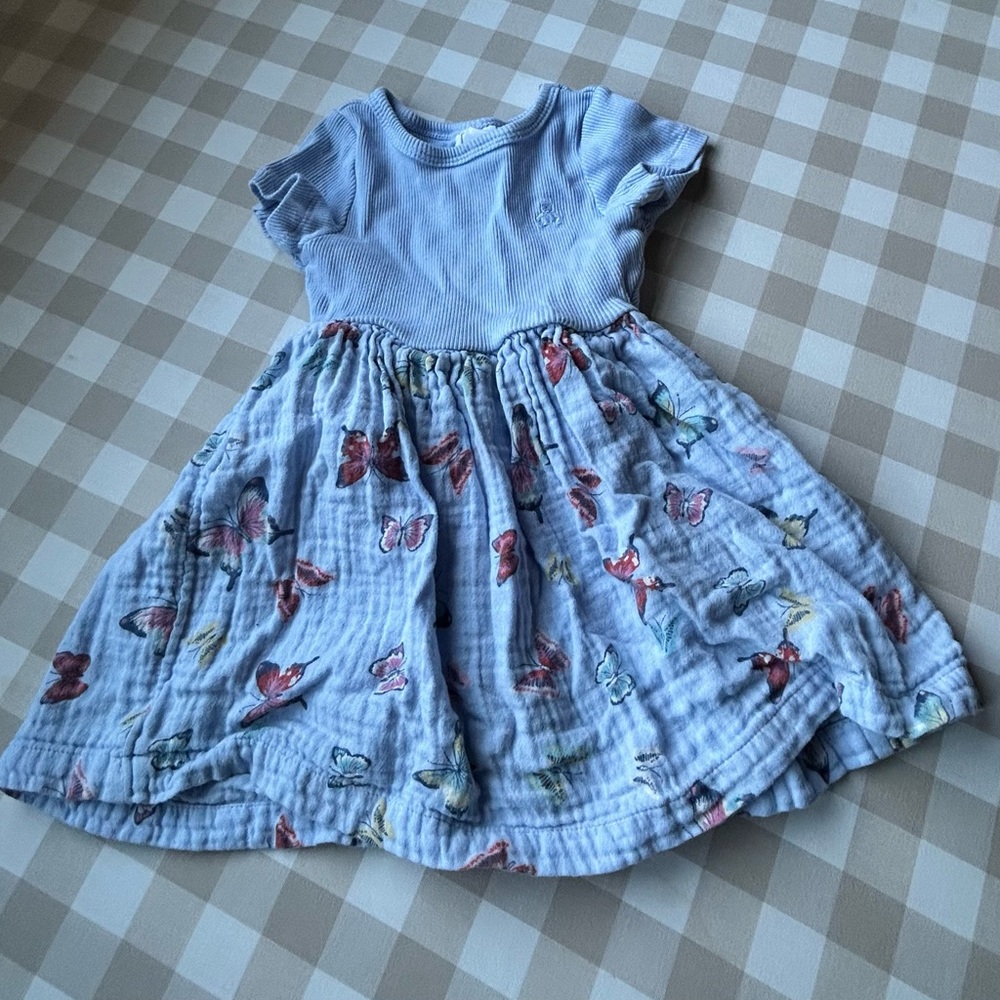GAP Light Blue Dress with Butterfly Pattern